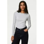 Bluza slim fit cu decolteu la baza gatului