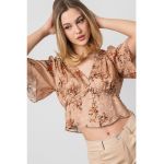 Bluza crop cu imprimeu floral