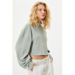 Bluza crop cu maneci cazute