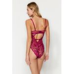Body de dantela cu insertii de plasa