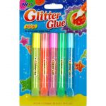 Set 5 tuburi lipici cu glitter - Neon | Amos