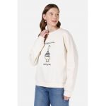 Bluza de trening cu imprimeu si maneci cazute