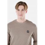 Bluza de trening texturata cu decolteu la baza gatului