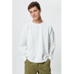Bluza de trening din amestec de bumbac cu maneci cazute