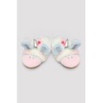 Papuci de casa pufosi cu detalii unicorn