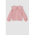 Bluza de bumbac cu guler Peter Pan