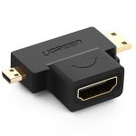 Adaptor Ugreen, HDMI Type-A / mini HDMI, micro HDMI, Negru