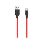 Cablu de date Type-C, Hoco, X21, Lungime cablu de 1m, Rosu