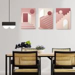 Set 3 tablouri arhitectura minimalista detaliu - Dimensiune multicanvas: 3 tablouri 80x120 cm
