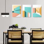 Set 3 tablouri arhitectura minimalista detaliu - Dimensiune multicanvas: 3 tablouri 80x120 cm