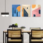 Set 3 tablouri arhitectura moderna detaliu - Dimensiune multicanvas: 3 tablouri 80x120 cm