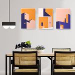 Set 3 tablouri arhitectura moderna - Dimensiune multicanvas: 3 tablouri 30x45 cm