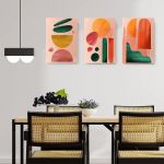 Set 3 tablouri Boho minimalism forme geometrice - Dimensiune multicanvas: 3 tablouri 30x45 cm