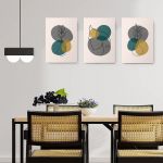 Set 3 tablouri Boho minimalism frunze profil femeie - Dimensiune multicanvas: 3 tablouri 80x120 cm