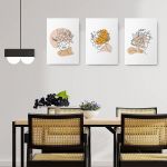 Set 3 tablouri Boho portret femei cu flori - Dimensiune multicanvas: 3 tablouri 30x45 cm