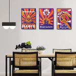 Set 3 tablouri hippie postere muzica - Dimensiune multicanvas: 3 tablouri 80x120 cm