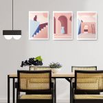 Set 3 tablouri arhitectura minimalista - Dimensiune multicanvas: 3 tablouri 80x120 cm