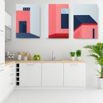 Set 3 tablouri arhitectura moderna detaliu minimalism - Dimensiune multicanvas: 3 tablouri 30x45 cm