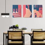 Set 3 tablouri arhitectura moderna detaliu scari - Dimensiune multicanvas: 3 tablouri 80x120 cm
