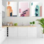 Set 3 tablouri arhitectura moderna minimalista - Dimensiune multicanvas: 3 tablouri 80x120 cm