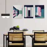 Set 3 tablouri arhitectura moderna structuri geometrice - Dimensiune multicanvas: 3 tablouri 80x120 cm