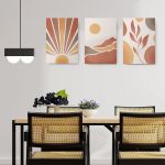 Set 3 tablouri Boho minimalism peisaje - Dimensiune multicanvas: 3 tablouri 60x90 cm