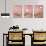 Set 3 tablouri Boho minimalism peisaje - Dimensiune multicanvas: 3 tablouri 80x120 cm