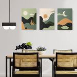 Set 3 tablouri Boho minimalism peisaje - Dimensiune multicanvas: 3 tablouri 80x120 cm
