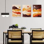 Set 3 tablouri Boho peisaj - Dimensiune multicanvas: 3 tablouri 30x45 cm