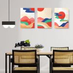 Set 3 tablouri Boho peisaje abstracte - Dimensiune multicanvas: 3 tablouri 80x120 cm
