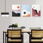 Set 3 tablouri Boho peisaje abstracte - Dimensiune multicanvas: 3 tablouri 80x120 cm