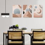 Set 3 tablouri Boho peisaje abstracte - Dimensiune multicanvas: 3 tablouri 80x120 cm