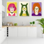 Set 3 tablouri minimalist femei - Dimensiune multicanvas: 3 tablouri 30x45 cm