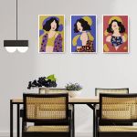 Set 3 tablouri minimalist femei - Dimensiune multicanvas: 3 tablouri 30x45 cm