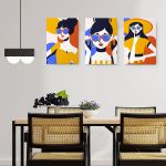 Set 3 tablouri minimalist femei - Dimensiune multicanvas: 3 tablouri 50x70 cm