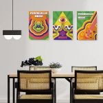 Set 3 tablouri afise muzica psihedelica - Dimensiune multicanvas: 3 tablouri 50x70 cm