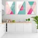 Set 3 tablouri forme geometrice abstracte - Dimensiune multicanvas: 3 tablouri 80x120 cm