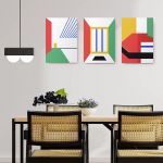 Set 3 tablouri forme geometrice abstracte - Dimensiune multicanvas: 3 tablouri 80x120 cm