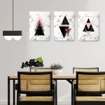 Set 3 tablouri forme geometrice multicanvas - Dimensiune multicanvas: 3 tablouri 80x120 cm