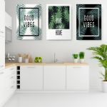 Set 3 tablouri good vibes sweet home multicanvas - Dimensiune multicanvas: 3 tablouri 80x120 cm