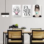 Set 3 tablouri Marilyn Monroe Audrey Hepburn - Dimensiune multicanvas: 3 tablouri 80x120 cm