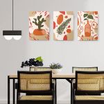 Set 3 tablouri minimaliste cactus frunze - Dimensiune multicanvas: 3 tablouri 30x45 cm