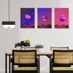 Set 3 tablouri minimaliste forme abstracte geometrice - Dimensiune multicanvas: 3 tablouri 80x120 cm