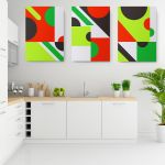 Set 3 tablouri minimaliste forme geometrice - Dimensiune multicanvas: 3 tablouri 30x45 cm