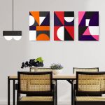 Set 3 tablouri minimaliste forme geometrice - Dimensiune multicanvas: 3 tablouri 30x45 cm