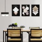 Set 3 tablouri minimaliste forme geometrice - Dimensiune multicanvas: 3 tablouri 30x45 cm