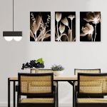 Set 3 tablouri flori variate multicanvas - Dimensiune multicanvas: 3 tablouri 80x120 cm