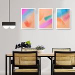Set 3 tablouri acuarela abstract multicanvas - Dimensiune multicanvas: 3 tablouri 80x120 cm