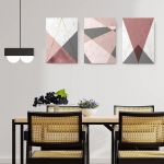 Set 3 tablouri forme geometrice abstracte - Dimensiune multicanvas: 3 tablouri 50x70 cm