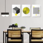 Set 3 tablouri forme geometrice multicanvas - Dimensiune multicanvas: 3 tablouri 80x120 cm